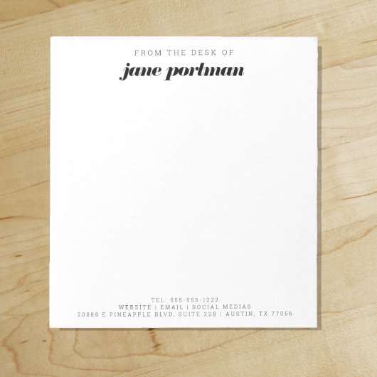 Bloc-note Gras moderne | Élégant | À partir du bureau de