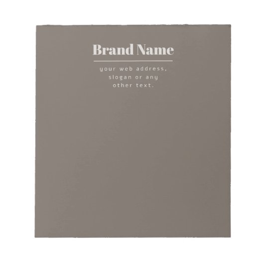 Bloc-note Gras Moderne Foncé & Clair Beige Marque ou Entrepr (Devant)