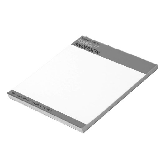 Bloc-note Gras Simple Minimal Gris De la part de (Tourné)