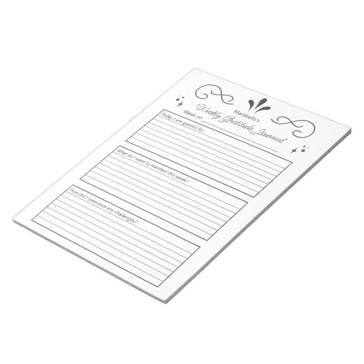 Bloc-note Gratitude, Page hebdomadaire (Incliné)