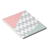 Bloc-note Gray Chevron Mint et Coral (Incliné)