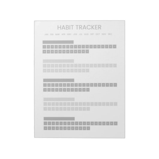 Bloc-note Gray Habit Tracker (Tourné)