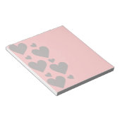 Bloc-note Gray hearts on a rose background (Incliné)