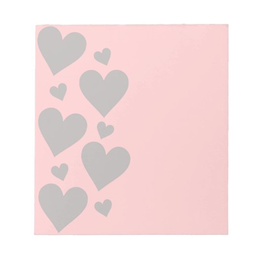 Bloc-note Gray hearts on a rose background (Devant)
