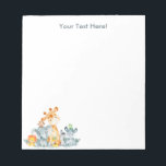 Bloc-note Gray Mint Watercolor Cute<br><div class="desc">Cute gray mint watercolor safari animals with jungle leaves and fruits for kids or as gift for animals lovers. Makes a great venin ! Personalize with your own special text or color Matching items available in our store.</div>