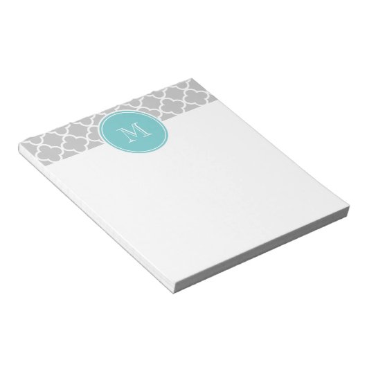 Bloc-note Gray Quatrefoil Pattern (Incliné)