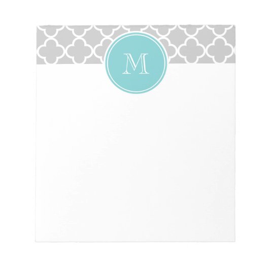 Bloc-note Gray Quatrefoil Pattern (Devant)