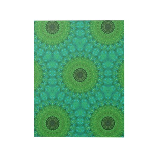 Bloc-note Green and Blue Circular Pattern Notepad (Tourné)