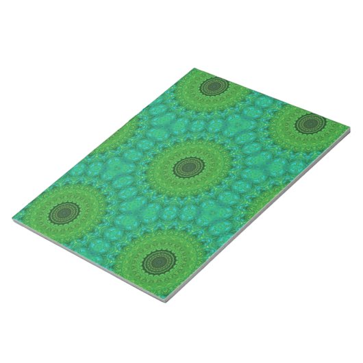 Bloc-note Green and Blue Circular Pattern Notepad (Incliné)