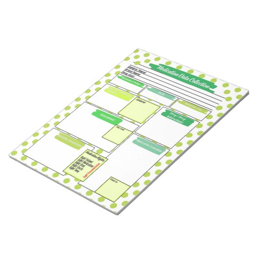 Bloc-note Green Dot Modèle de médicaments pour étudiants en  (Incliné)