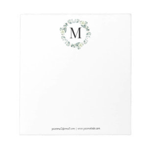 Bloc-note Green Eucalyptus Feuille Verdure Mariage botanique