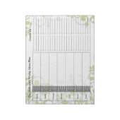 Bloc-note Green Floral Hebdomadaire Personnalisé Menu Plan B (Tourné)