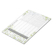 Bloc-note Green Floral Hebdomadaire Personnalisé Menu Plan B (Incliné)
