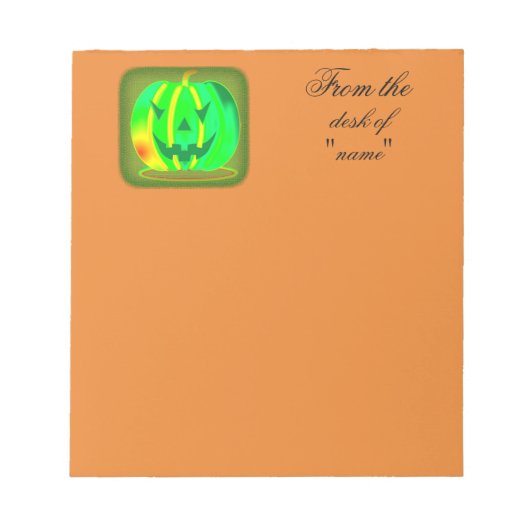 Bloc-note Green Jack olantern Halloween Thunder_Cove (Devant)