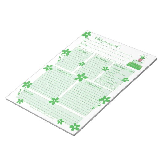 Bloc-note Green Plant and Books Substitute Report Notepad (Incliné)