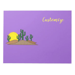 Bloc-note Green Saguaro Cactus Desert Sunset Thunder_Cove