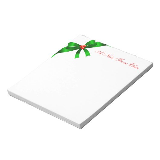 Bloc-note Green Satin Holly Bow (Tourné)