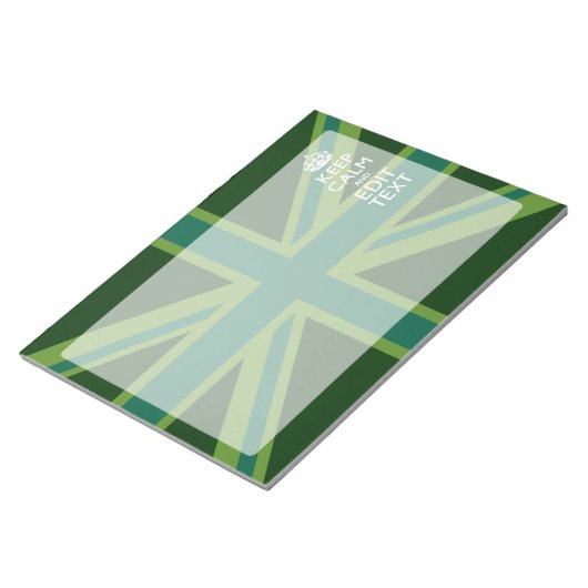 Bloc-note Green Teal Keep Calm And Have Your Text Union Jack (Incliné)