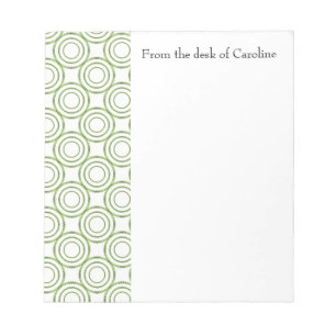 Bloc-note Green Vintage Circle Pattern Personalized Notepad