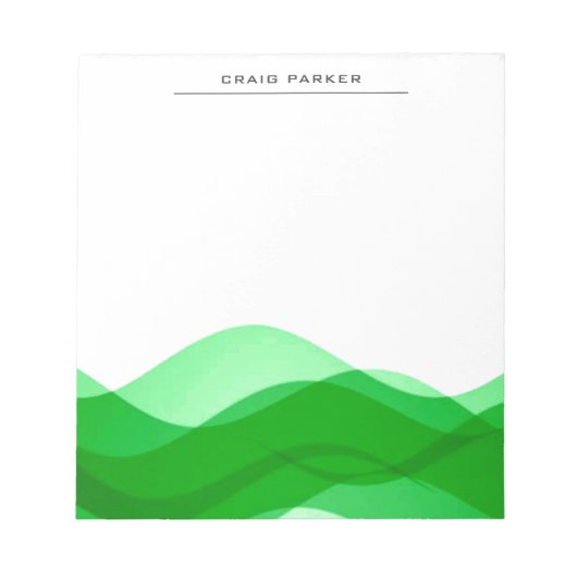 Bloc-note Green Waves Professionnel Plain Simple Minimaliste (Devant)
