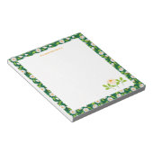 Bloc-note Green & White Spring Daisies & Vine Personalised (Incliné)