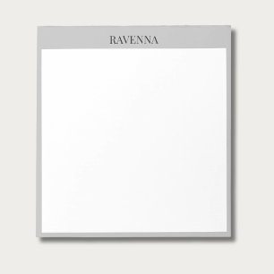 Bloc-note Greige Luxe Serif Nom Personnalisé Personnalisé