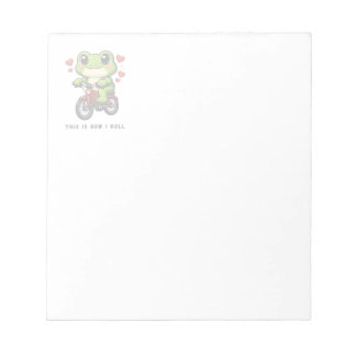 Bloc-note Grenouille Mignonne à Vélo | Art de Grenouille Kaw