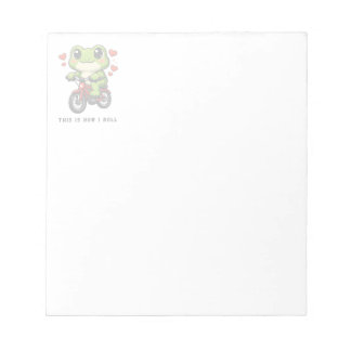 Bloc-note Grenouille Mignonne à Vélo | Art de Grenouille Kaw