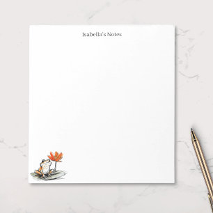 Bloc-note Grenouille mignonne sur un croquis de feuille de n
