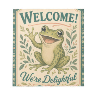 Bloc-note Grenouille Rétro Bienvenue Nous sommes Ravissants