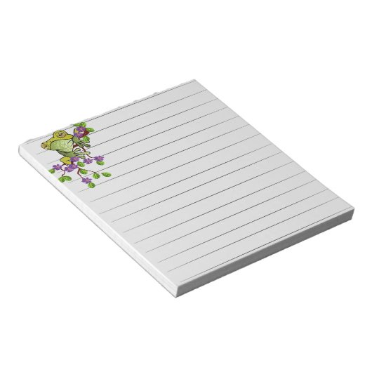 Bloc-note Grenouille sur une branche de fleurs (Incliné)