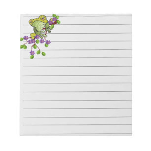 Bloc-note Grenouille sur une branche de fleurs