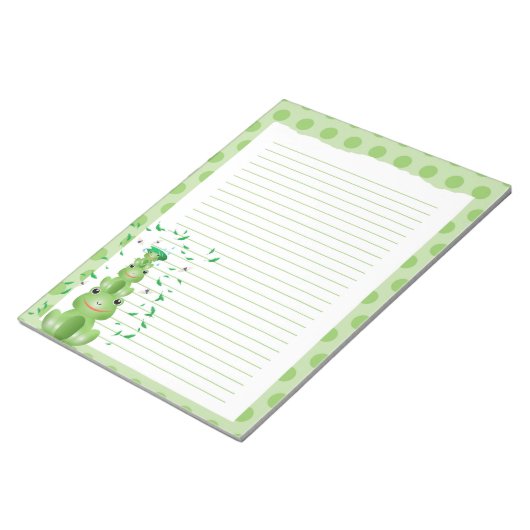 Bloc-note Grenouilles vertes Animaux de forêt émaillés (Incliné)