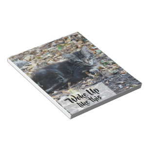 Bloc-note Grey Cat Funky Custom Text