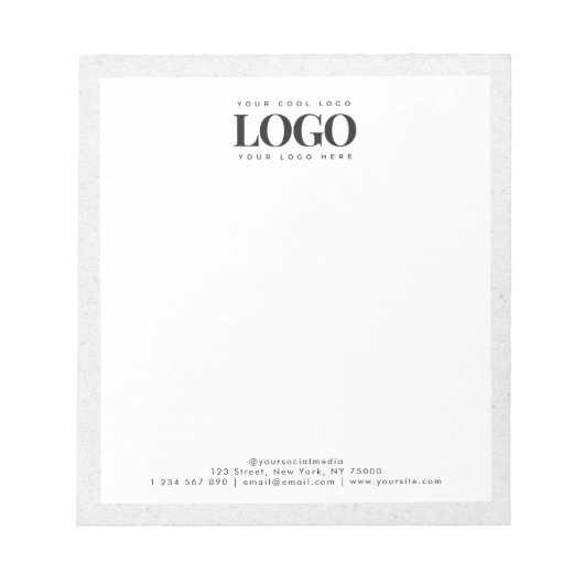 Bloc-note Grey Kraft Ajouter votre rectangle Logo Entreprise (Devant)