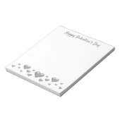 Bloc-note Grey Valentine's Day Hearts & Custom Text (Tourné)