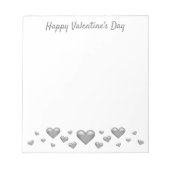 Bloc-note Grey Valentine's Day Hearts & Custom Text (Devant)