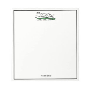 Bloc-note Greyhound Whippet à la tête d'un emblème de crête