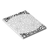 Bloc-note Grille de points et cercles noirs + votre arrière- (Incliné)