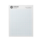 Bloc-note Grille d'ingénierie avec logo et informations comm (Tourné)