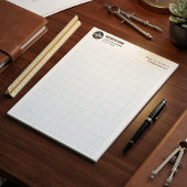 Bloc-note Grille d'ingénierie avec logo et informations comm