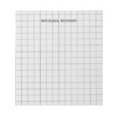 Bloc-note Grille gris-noir moderne Nettoyer Monogramme simpl (Devant)