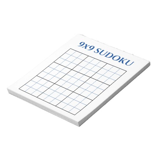 Bloc-note Grille Sudoku bleue 9x9 blanche (Tourné)