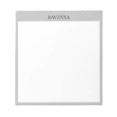 Bloc-note Gris-beige Luxe Serif Nom Personnalisé (Devant)
