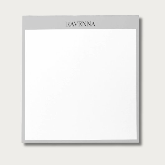 Bloc-note Gris-beige Luxe Serif Nom Personnalisé