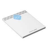 Bloc-note Gris Blanc Marocain #5 Ciel Bleu 3 Monogramme init (Incliné)