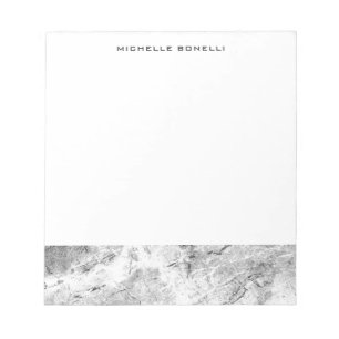 Bloc-note Gris Blanc Professionnel Simple Minimaliste