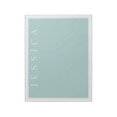 Bloc-note Gris Bleu Ardoise Clair | Votre Nom (Tourné)