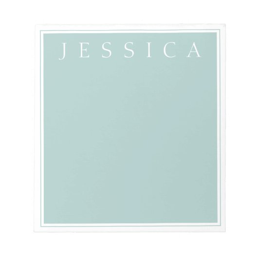 Bloc-note gris clair ardoise | Votre nom (Devant)