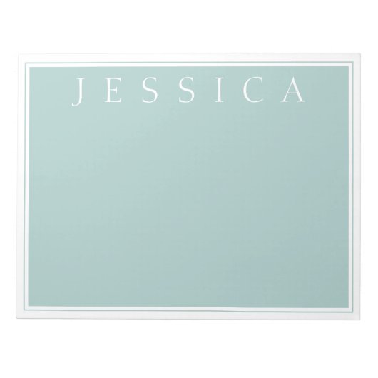 Bloc-note gris clair ardoise | Votre nom (Devant)